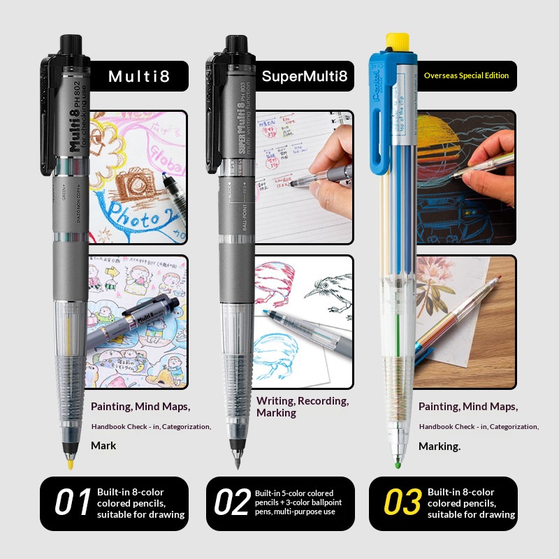 Pentel Multi 8 Multifunctional - Staedtler Pencil Lumocolor ulasan dan harga